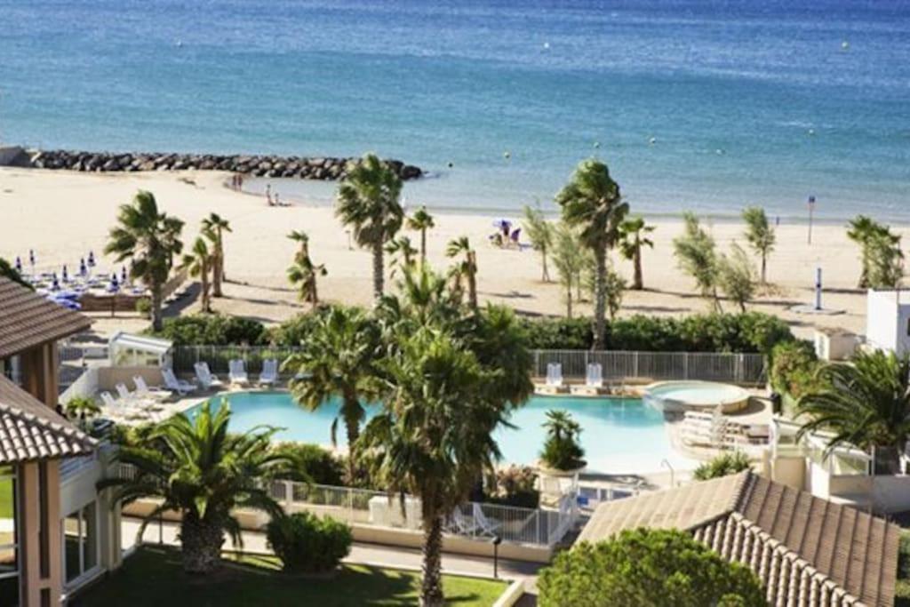 Port Frejus Cap Hermes Vue Mer Et Port Pieds Dans L'Eau Piscine Pkg Luaran gambar